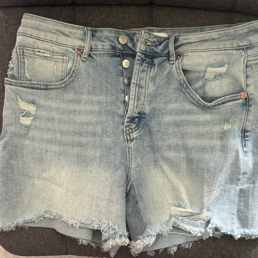 Distressed Denim Women Shorts - Picture 2 of 12